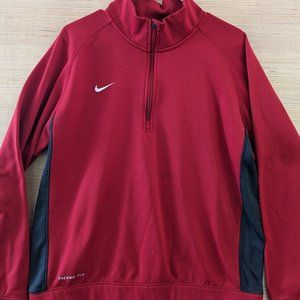 Nike Mens Therma Fit 1/4 Quarter Zip Polyester Pullover Extra Large XL Red 5.546